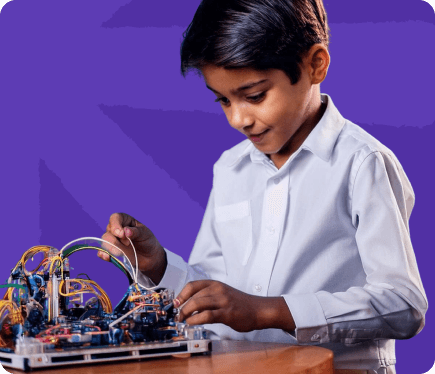 Boy doing robotics